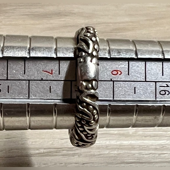 Vintage Designer Dian Malouf Sterling Silver Tall Tribal Stack Ring, Size 6.5 - Picture 13 of 13
